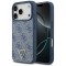 Husa MagSafe pentru Apple iPhone 17 Pro, Guess, 4G Triangle Strass, Albastra