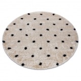 Covor FLUFFY 2370 cerc, shaggy puncte - kr&eacute;m / antracit, cerc 160 cm