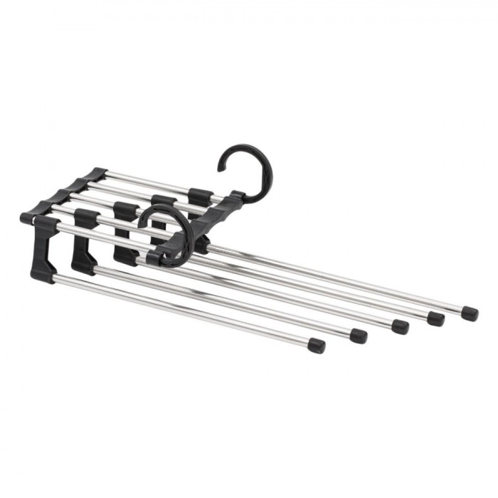 Umeraș Pantaloni, 5 Spații, Metal și Plastic, Negru