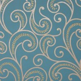 Tapet clasic, turcoaz, auriu, sclipici, dormitor, elegant, Rasch 305227