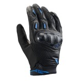 Cumpara ieftin Manusi barbati Roadster vara piele/textil Ixon model Rise Air 2 MS culoare: negru/albastru - degete tactile, S (7/8)