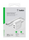 Belkin Dual Usb-a Wall Charger 1m Pvc A-ltg 24w White