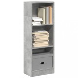 Biblioteca Gossi Gri Beton 40x24x109 cm Lemn Prelucrat Rafturi Depozitare Living Birou
