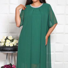 Rochie din Voal Eris Verde Brad - 50Marimea