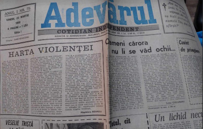 ziarul ADEVĂRUL - 23 martie 1990 foto