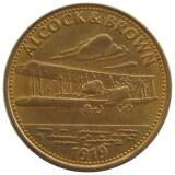 v493 JETON SHELL ALCOCK &amp; BROWN 1919 BRONZ 26mm 5g UNC NECIRCULATA