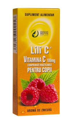 Vitamina c zmeura copii 100mg 30cpr foto