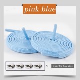 Cumpara ieftin BLUE - Sireturi Elastice cu sistem NO TOUCH cu clips metalic, PLATE, 6MM, MOI, SIRETILA