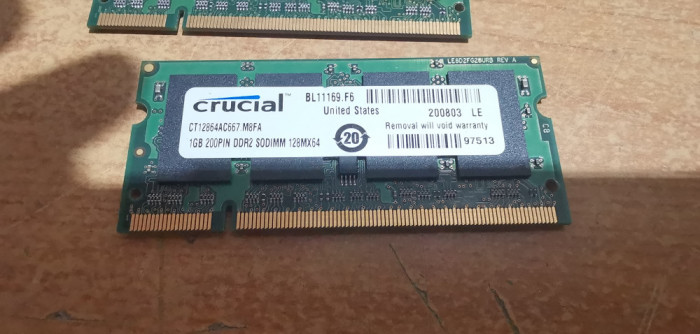 Ram Laptop Crucial 1GB DDR2 667MHz