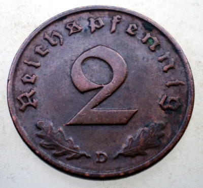 2.982 GERMANIA 2 REICHSPFENNIG 1937 D foto