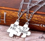 Cumpara ieftin Set Pandantiv / Colier / Lantisor - BFF BEST FRIENDS - Puzzle