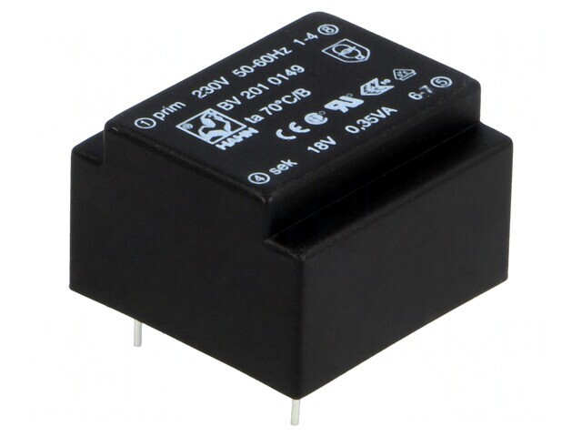 Transformator &Icirc;ncapsulat 0,35VA 230VAC 18V 19mA PCB