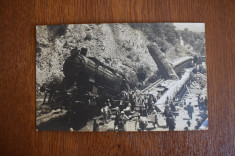 Carte Postala Accident feroviar CFR Valea Larga 1922 foto