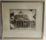 Tablou, grafica valoroasa de exceptie -ATENEUL ROMAN-autor maestrul Aurel Bulacu, Nonfigurativ, Carbune, Altul