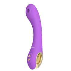 Vibrator LETEN G-Spot Sucking Vibrator, pentru stimularea punctului G, cu funcții multiple de aspirare și vibrație, mov cu auriu