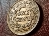 One 1 cent 1841 (v1) USA, aUNC,T=1.597.367,val.ridicata.VOUCHER 200 LEI (DESCR.), America de Nord