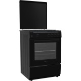 Aragaz Heinner HFSC-V60BK Gaz, 4 arzatoare, Aprindere electrica, Dispozitiv de siguranta plita si cuptor, Duze GPL incluse, 60 cm, Negru