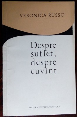 VERONICA RUSSO: DESPRE SUFLET, DESPRE CUVANT (POEZII/DEBUT 1968/690 ex/AUTOGRAF) foto