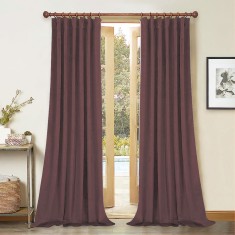 Draperie din catifea cu rejansa din bumbac tip fagure, Madison, 150x250 cm, densitate 700 g/ml, Regal purple, 1 buc