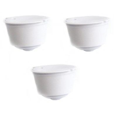 Set 3 Capsule cafea, reutilizabila, reincarcabila, compatibil Dolce Gusto, alb foto