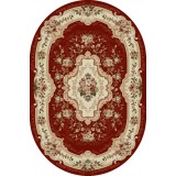 Covor Oval Model Lotos 570-210, Marime 80 x 150 cm, Grena, Rosu, Inaltime Fir 8 mm, Antialergic, Polipropilena, Living, Dormitor, Sufragerie, Birou