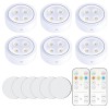 Set de 6 lampi led flippy, fara fir, cu baterii, 3 culori de lumina, cu 2 telecomenzi, din plastic, alb