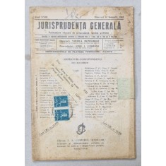 JURISPRUDENTA GENERALA , PUBLICATIUNE TRILUNARA DE JURISPRUDENTA ROMANA SI STREINA , NR.1, 1945