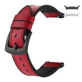 Curea hibrid piele-silicon compatibila cu Samsung Galaxy Watch8 44mm, VD Very Dream&reg;, Tart Red