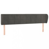Cumpara ieftin Tablie de pat cu aripioare gri inchis 183x23x78/88 cm catifea
