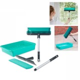 Cumpara ieftin Set de stergator de geam cu racleta si tava Genius, turcoaz, 6 piese, resigilat