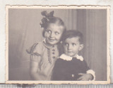 Bnk foto Portret de copii - foto Guggenberger Mairovich Bucuresti 1939, Alb-Negru, Romania 1900 - 1950, Portrete