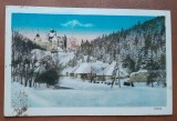 Carte postala, iarna la Bran, 1938