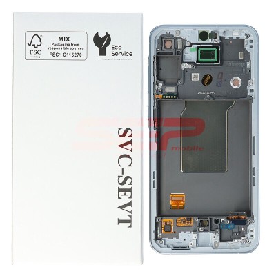 LCD+Touchscreen cu Rama Samsung Galaxy A55 5G / A556 BLUE ICE Original Service Pack foto