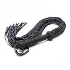 Bici Flogger Whip Mare 80cm Piele PU Lux Bondage BDSM Impletit foto