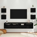 vidaXL Dulap TV montat pe perete 4 pcs Stejar Negru 30,5 x 30 x 30 cm 8009599
