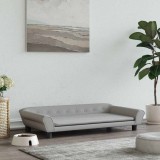 VidaXL Pat de c&acirc;ini, gri deschis, 100x50x21 cm, catifea