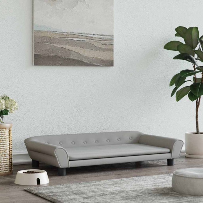 vidaXL Pat de c&acirc;ini, gri deschis, 100x50x21 cm, catifea