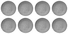 Set Farfurii 8 piese din Portelan Alb cu Model Gri, diametru 26.5 cm