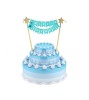 Topper din hartie pentru tort B&amp;G La multi ani albastru deschis 25 cm