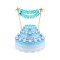 Topper din hartie pentru tort B&amp;G La multi ani albastru deschis 25 cm