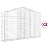 Cumpara ieftin Cosuri gabion arcuite 3 buc, 200x30x120/140 cm, fier galvanizat
