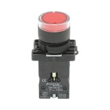 Buton indicator LED rosu cu rezistenta integrata 1NC, 24V LAY5 Breckner Germany
