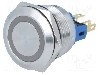 Intrerupator anti-vandalism, ON-(ON), &Oslash;22mm, ONPOW - GQ22-11E/R/12V