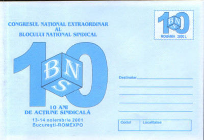 Intreg pos.plic nec.2001 - Congresul National Extraordinar al BNS foto