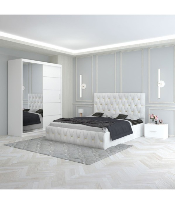 Dormitor Eric Alb 180x200cm