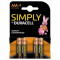 Set 4 baterii AAA R3, Duracell Simply