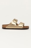 Birkenstock Papuci femei, culoarea auriu