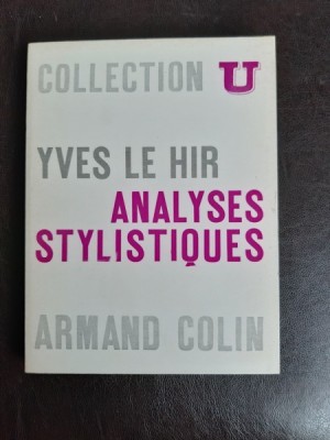Analyses stylistiques - Yves Le Hir (carte in limba franceza) foto