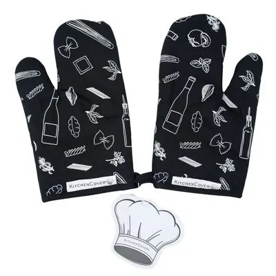 Set 2 manusi cuptor, Negru foto
