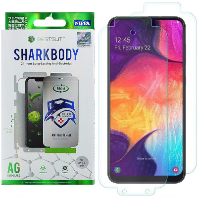 Folie Protectie Fata si Spate OEM pentru Samsung Galaxy A50 A505, Plastic, Full Cover, Full Glue, Shark antibacterial foto